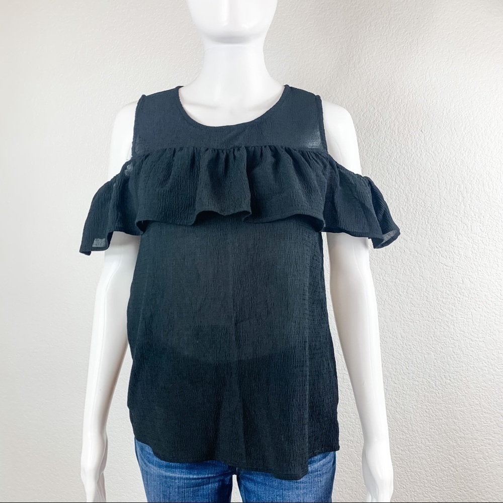 Papermoon Black Cold Shoulder Blouse
